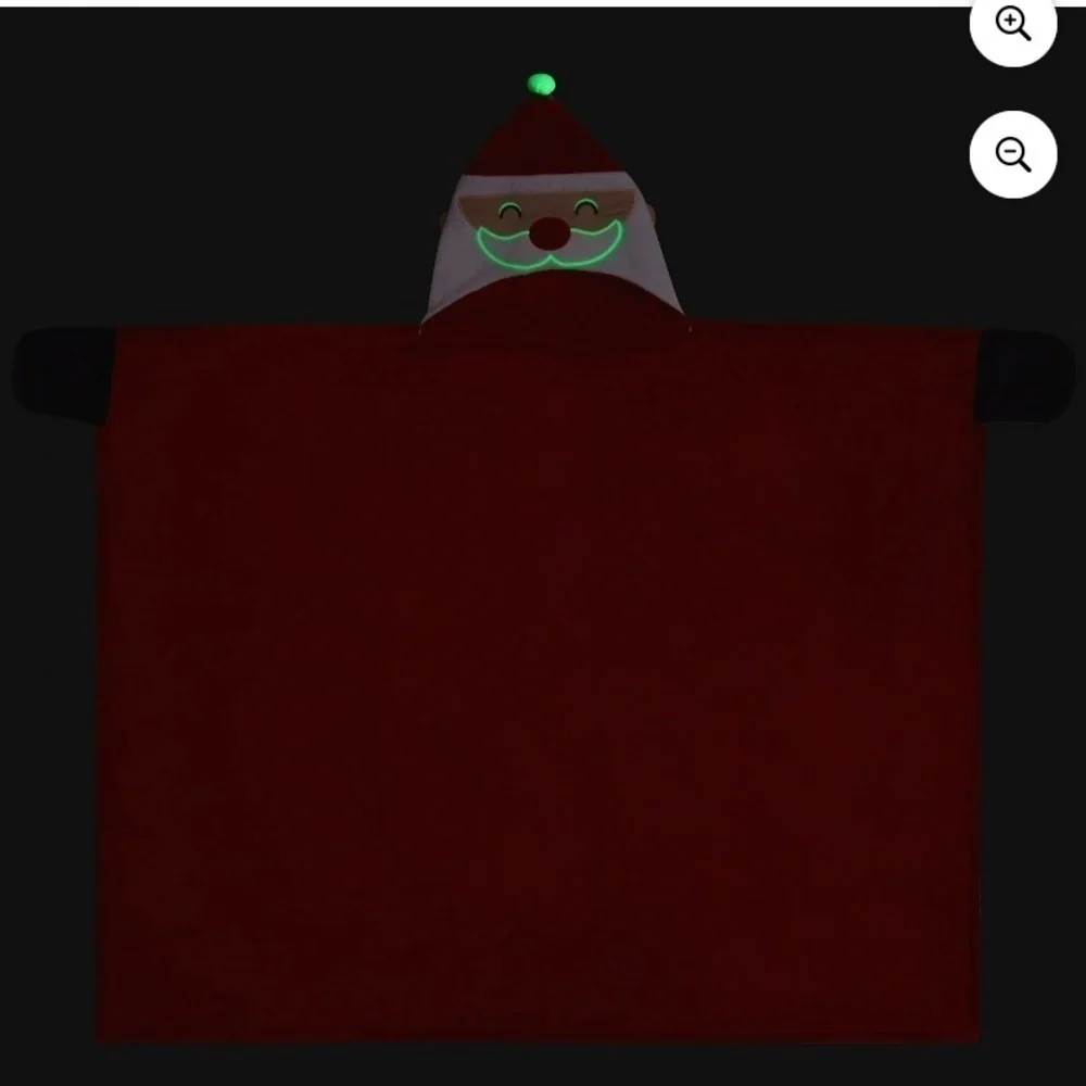 Glow in the Dark Santa Blanket Hooded NEW Kids Christmas
